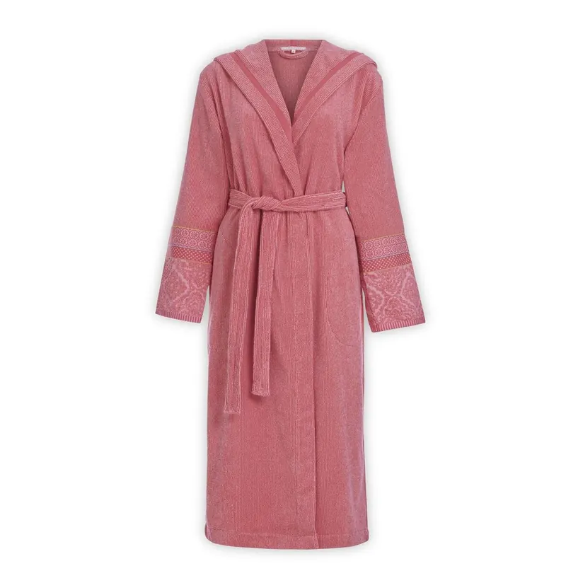 PiP Studio Heimtextilie 100% Cotton, terry, 450 GSM Ba mantel Soft Zellige Bathrobe Coral L L 1 Ba mantel Korallenrot