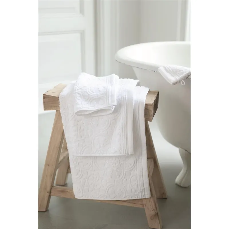 PiP Studio Heimtextilie 100% Cotton, terry, 500 GSM Frotteeware Tile Pip White 1 Duschtuch 70x140, 70 x 140 cm weiß