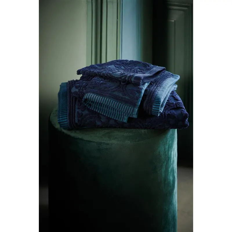 PiP Studio Heimtextilie 100% Cotton, terry, 500 GSM Frotteware Tile Pip Dark Blue Set A 3 set van 3 x Waschlappen Dunkel