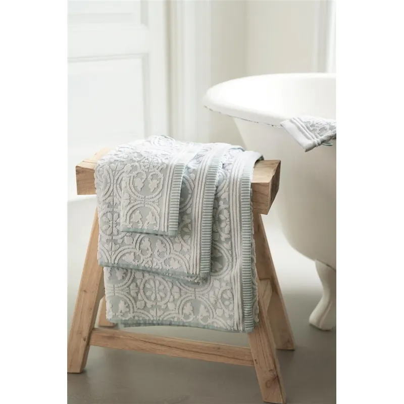 PiP Studio Heimtextilie 100% Cotton, terry, 500 GSM Frotteware Tile Pip Light Blue Set A 3 set van 3 x Waschlappen Hell
