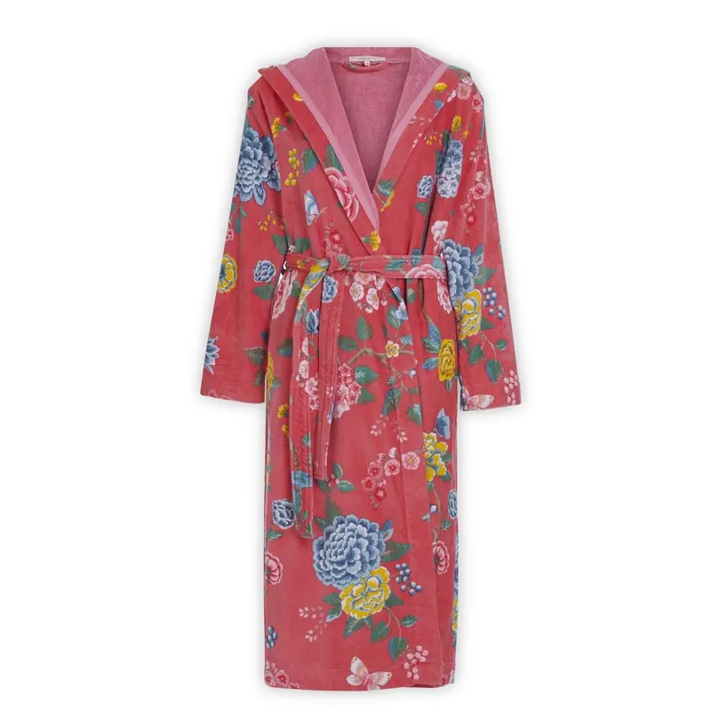 PiP Studio Heimtextilie 100% Cotton, terry velour, 380 GSM Ba mantel Good Evening Bathrobe Coral L L 1 Ba mantel