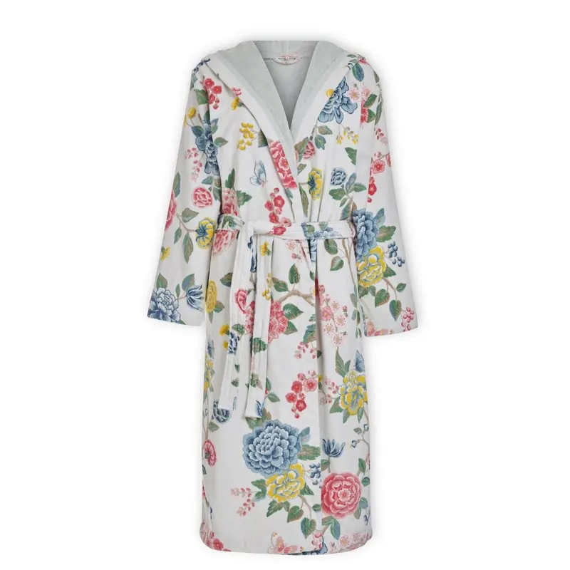 PiP Studio Heimtextilie 100% Cotton, terry velour, 380 GSM Ba mantel Good Evening Bathrobe White L L 1 Ba mantel weiß