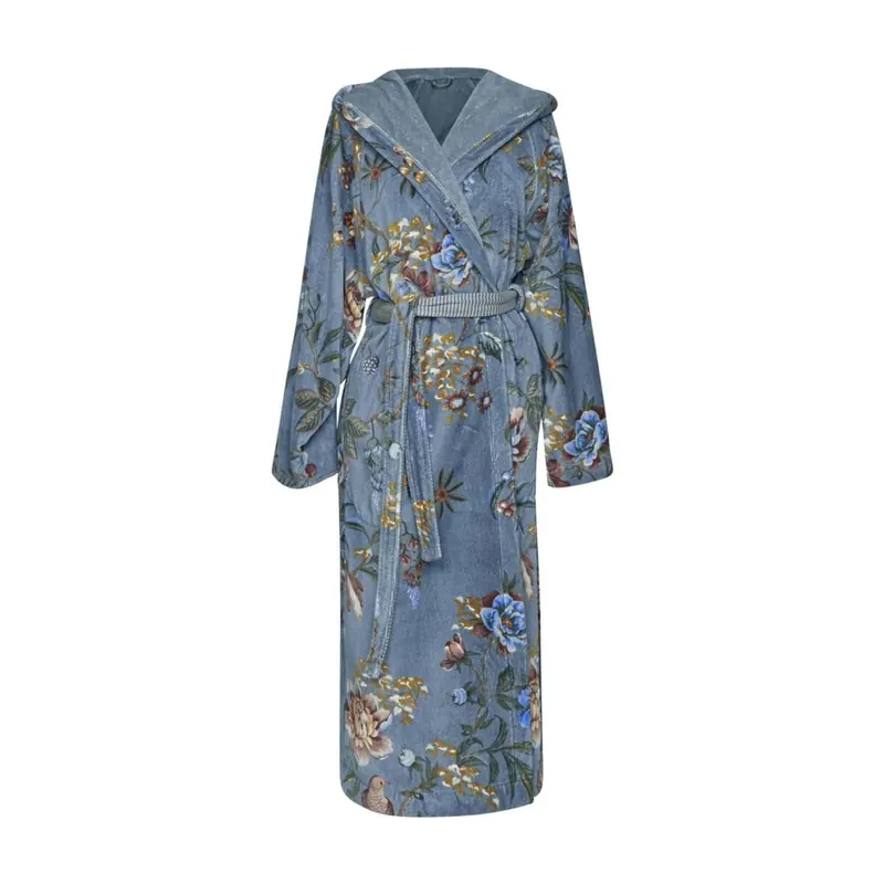 PiP Studio Heimtextilie Ba mantel Secret Gar n Bathrobe_Blue_UV_UV_S S 1 Ba mantel blau