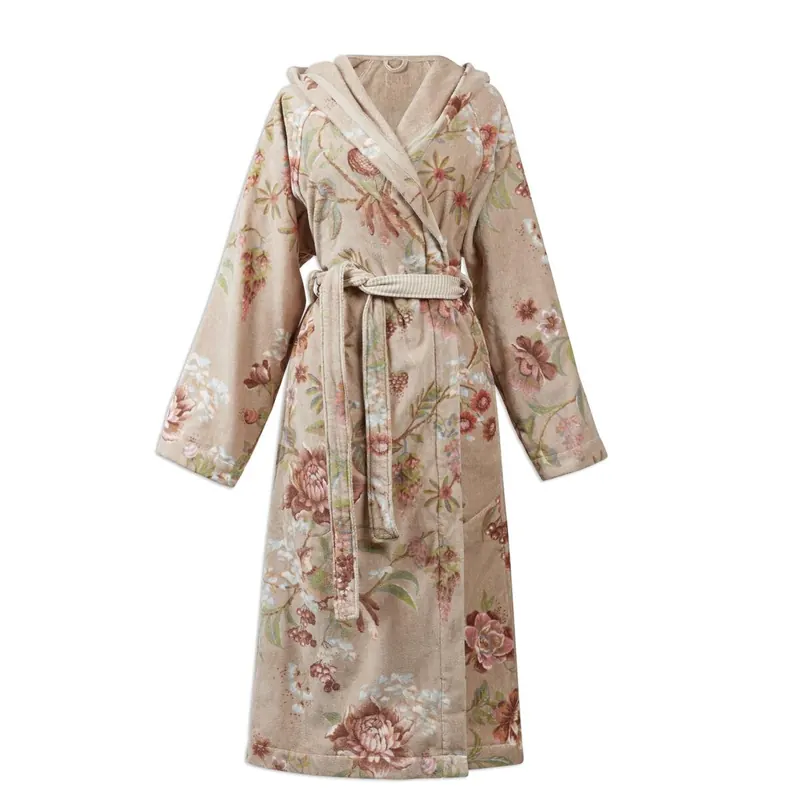 PiP Studio Heimtextilie Ba mantel Secret Gar n Bathrobe Khaki XXL natur