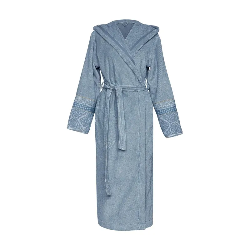 PiP Studio Heimtextilie Ba mantel Soft Zellige Bathrobe_Blue Grey_UV_UV_M M 1 Ba mantel Grau