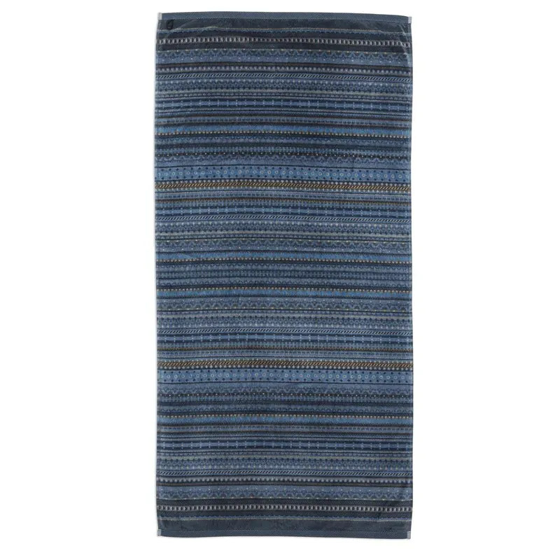 PiP Studio Heimtextilie Duschtuch Geometric Print Dark Blue 70x140 blau