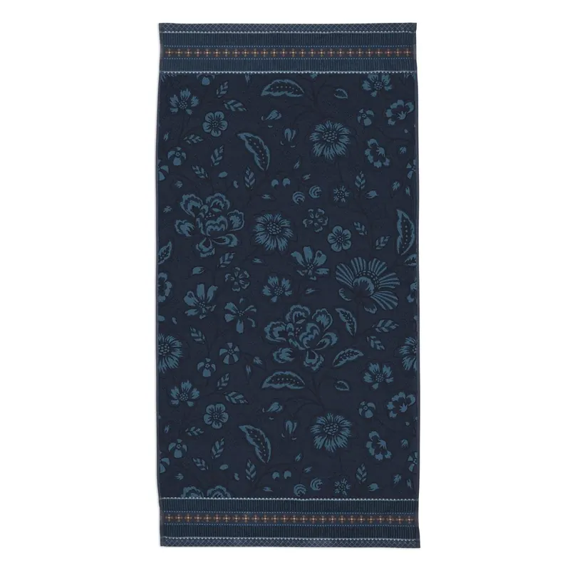 PiP Studio Heimtextilie Duschtuch Jasmin Jacquard Dark Blue 70x140 blau