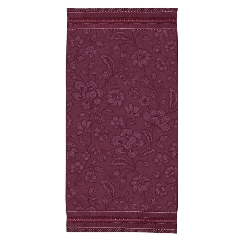 PiP Studio Heimtextilie Duschtuch Jasmin Jacquard Dark Pink 70x140 rosa
