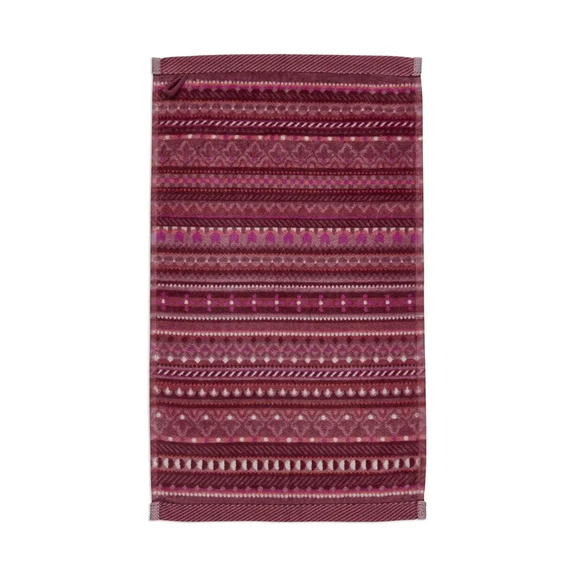 PiP Studio Heimtextilie Gästetuch Geometric Print Dark Pink Set a 3 Stk 30x50 rosa