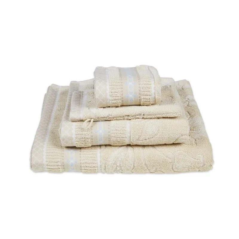 PiP Studio Heimtextilie Gästetuch Jasmin Jacquard Sand Set a 3 Stk 30x50 natur