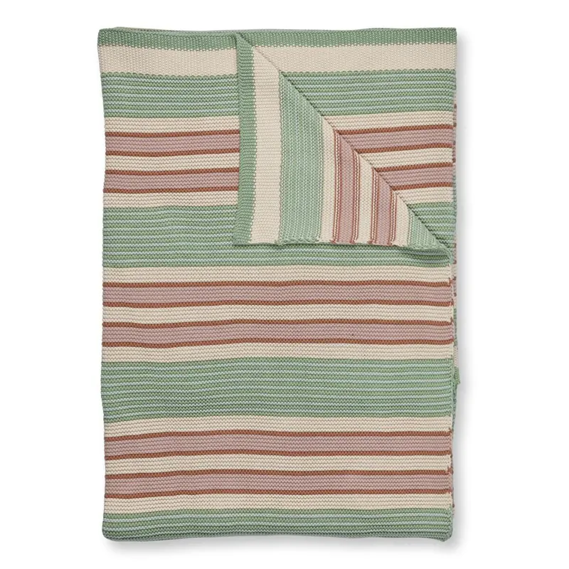 PiP Studio Heimtextilie Kuschel cke PIP Bonsoir Combistripe Green 130 cm x 170 cm grün