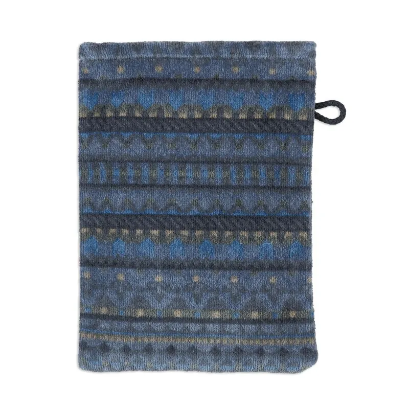 PiP Studio Heimtextilie Waschlappen Geometric Print Dark Blue Set a 3 Stk 16x22 blau