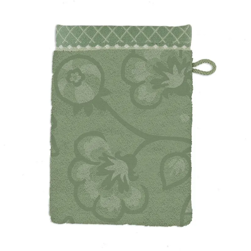 PiP Studio Heimtextilie Waschlappen Jasmin Jacquard Green Set a 3 Stk 16x22 grün