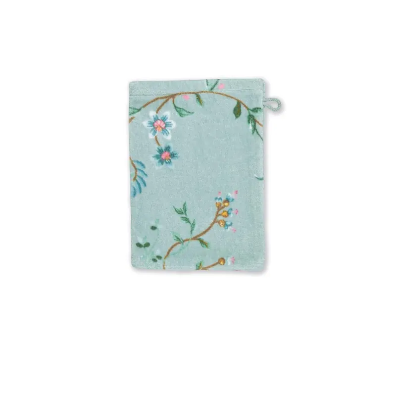 PiP Studio Heimtextilie Waschlappen Les Fleurs_Blue_UV_UV_16x22 3 x Waschlappen 16 x 22 cm blau