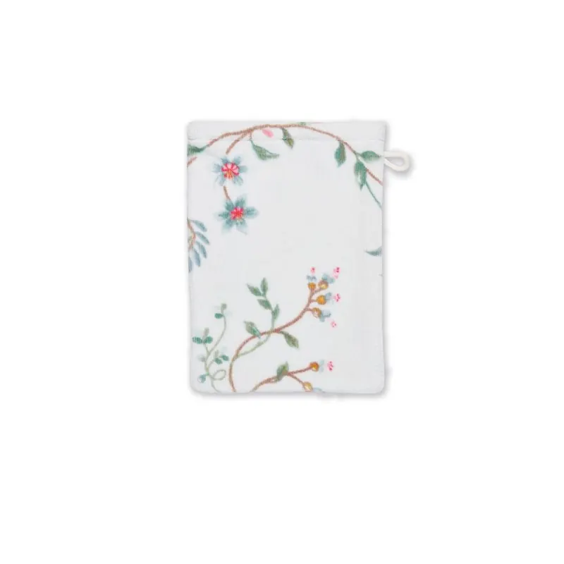 PiP Studio Heimtextilie Waschlappen Les Fleurs_White_UV_UV_16x22 3 x Waschlappen 16 x 22 cm weiß