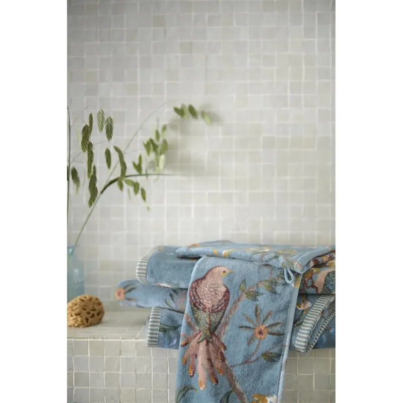 PiP Studio Heimtextilie Waschlappen Secret Gar n Blue Set a 3 Stk 16x22 blau