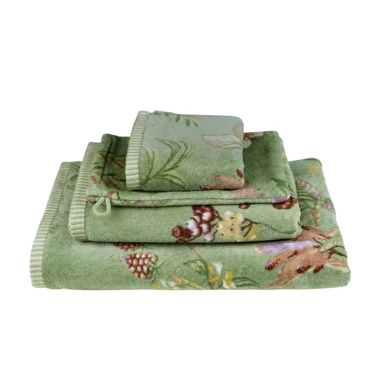 PiP Studio Heimtextilie Waschlappen Secret Gar n Green Set a 3 Stk 16x22 grün
