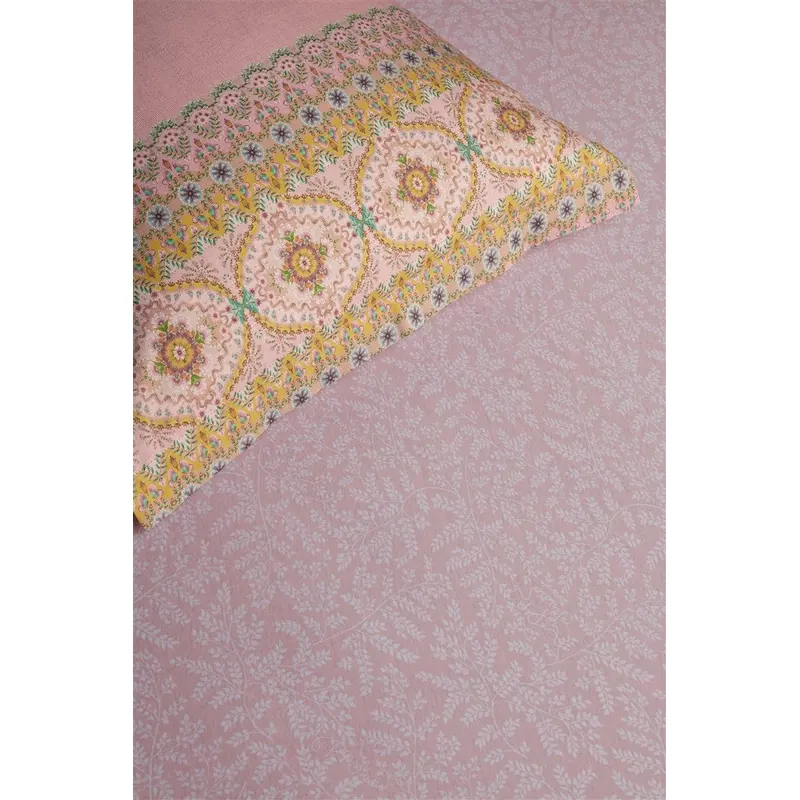 PiP Studio Jersey Spannbettlaken 96% cotton, 4% lycra, Lycra, 180 GSM Pip Leafy Pink /220 /210/220 cm Pocket pth: 30 cm