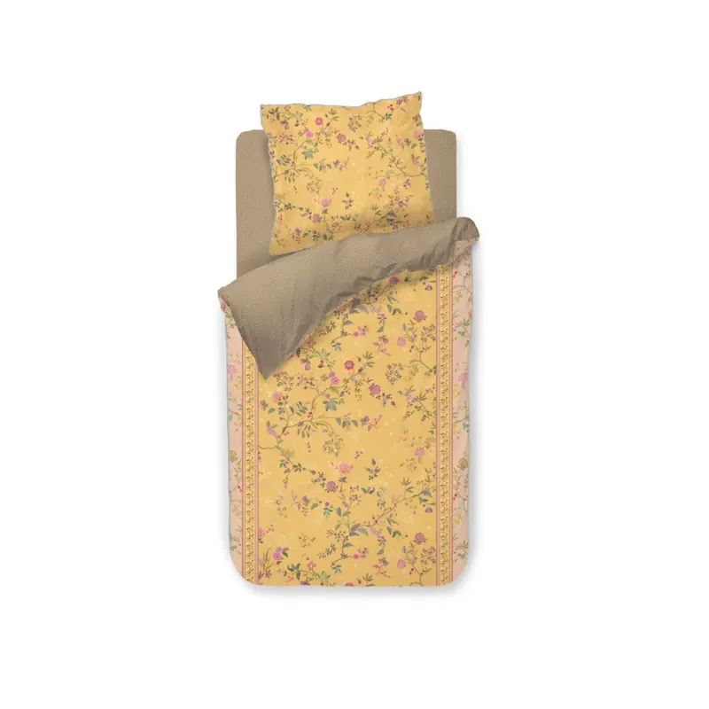 PiP Studio Perkal Bettwäsche PIP Bodhi Flower Yellow 200 cm x 200 cm gelb