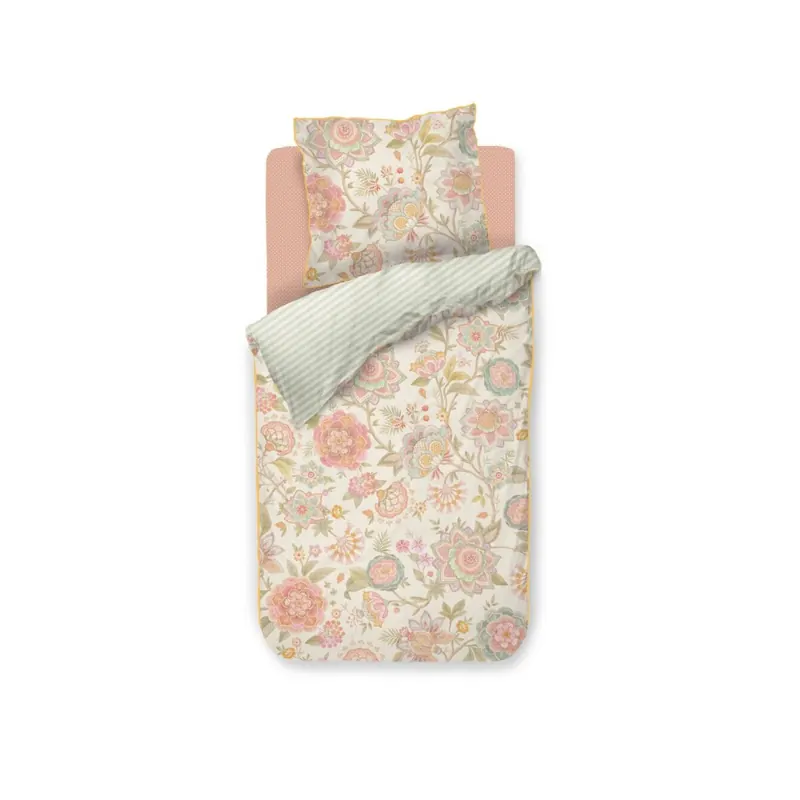 PiP Studio Perkal Bettwäsche PIP Bombay Bold Off-white Cremefarben 135 cm x 200 cm natur