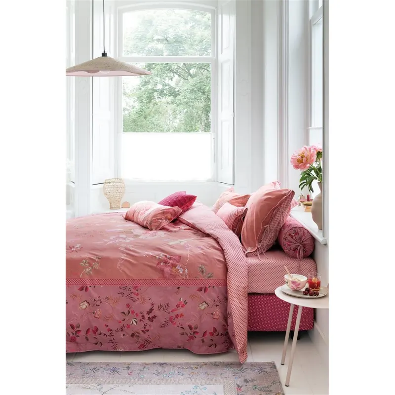 PiP Studio Perkal Kissenbezug Tokyo Bouquet Pink 1 40x80, 40 x 80 cm rosa
