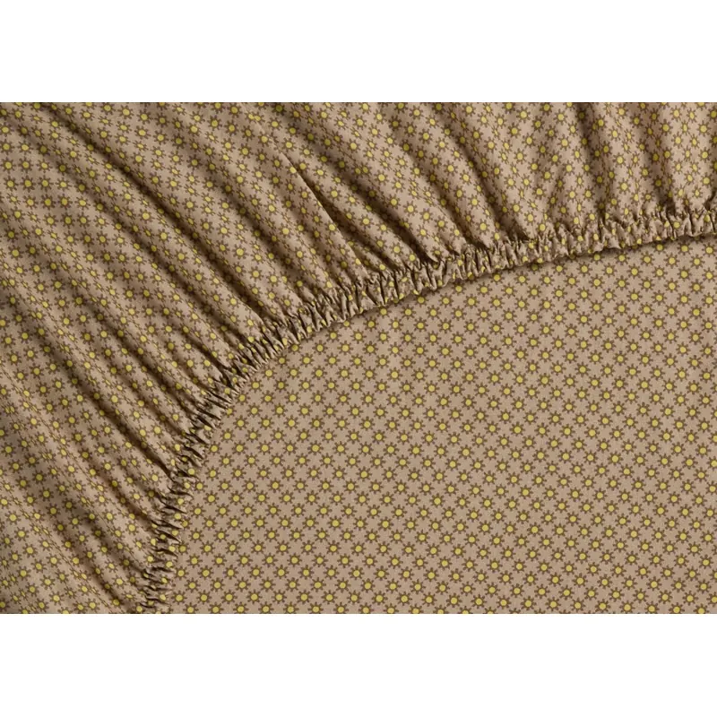 PiP Studio Spannbettlaken PIP Twinkle Star FS Yellow Khaki es Khaki 90 cm x 200 cm gelb