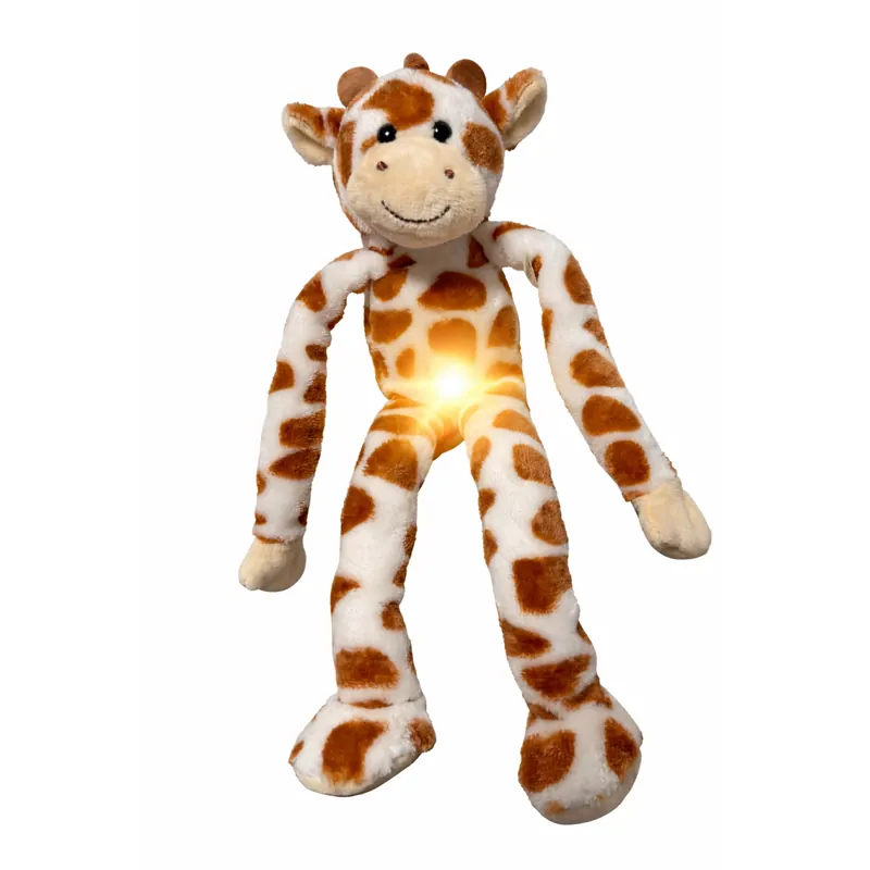 Plüsch Nachtlicht Giraffe 34 cm – Kuscheltier mit warmweißem Bauchlicht, 60 Sekunden Timer, USB-C aufladbar, Kinder Nachtlampe zum Einschlafen, waschbarer Stoff