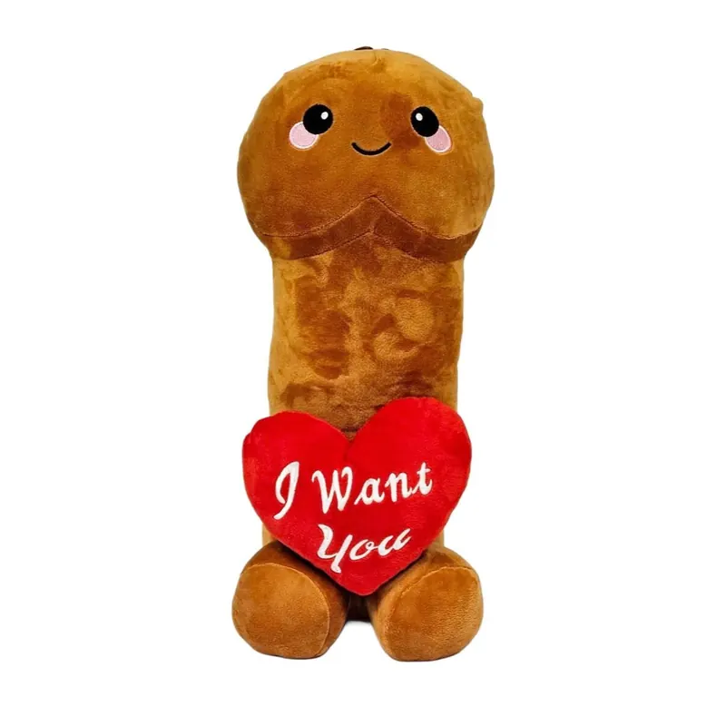 Plüsch Penis Herz Mr. Sexy Kuscheltier 60 cm braun Junggesellenabschied Geschenk