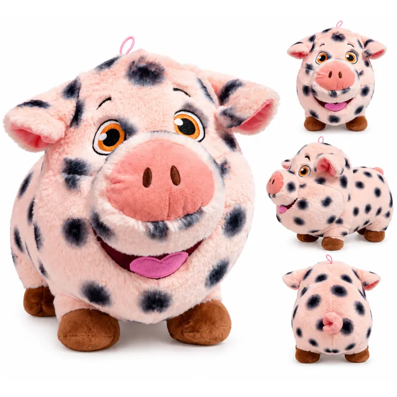 Plüschschwein Hausschwein Kuscheltier rosa XXL Stofftier Schwein stehend gepunktet 55 cm