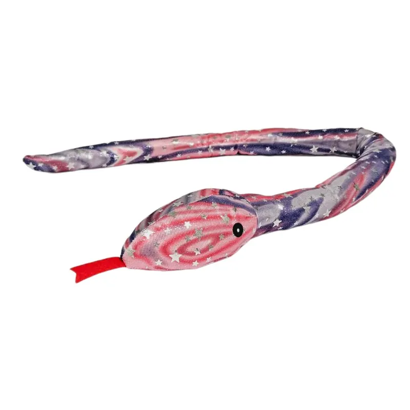 Plüschtier Plüschschlange XXL Plüsch-Schlange weich gefüllt, ideal zum Trösten Kuscheln Einschlafhilfe Toys Schlange Snake Kuscheltier Schlange Pink Lila Sterne Glitzer 100 cm