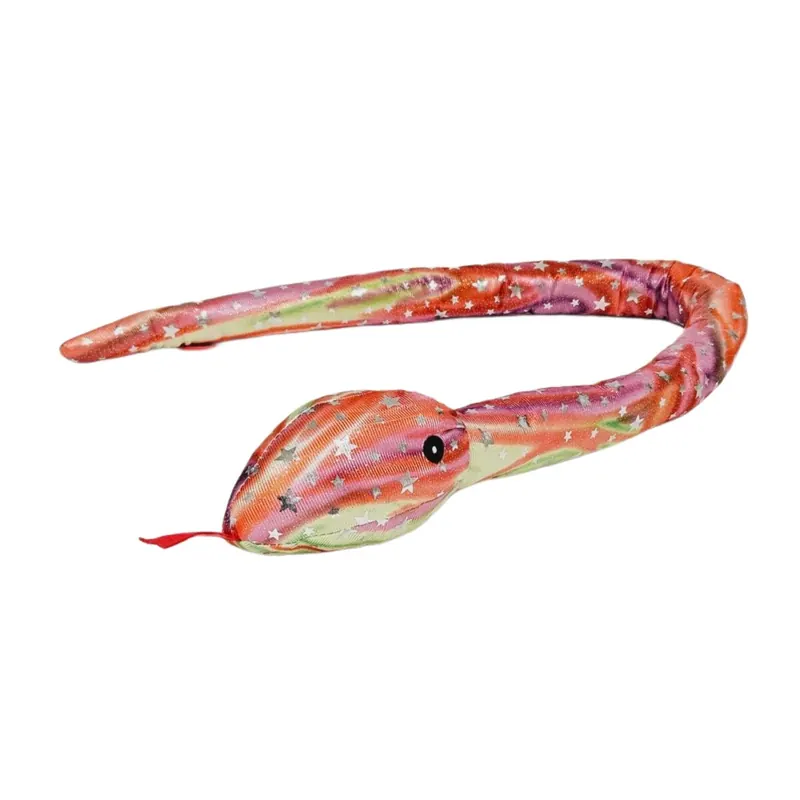 Plüschtier Plüschschlange XXL Plüsch-Schlange weich gefüllt, ideal zum Trösten Kuscheln Einschlafhilfe Toys Schlange Snake Kuscheltier Schlange Schlange Pink Grün Sterne Glitzer 100 cm