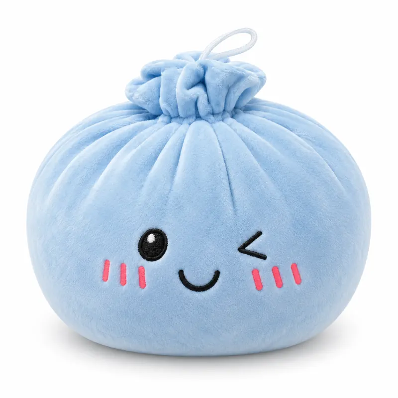 Plush Dumpling Kawaii Kuschelkissen weich & knautschig 15 cm blau
