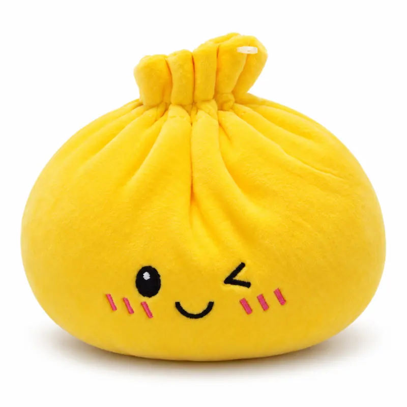 Plush Dumpling Kawaii Kuschelkissen weich & knautschig 20 cm gelb