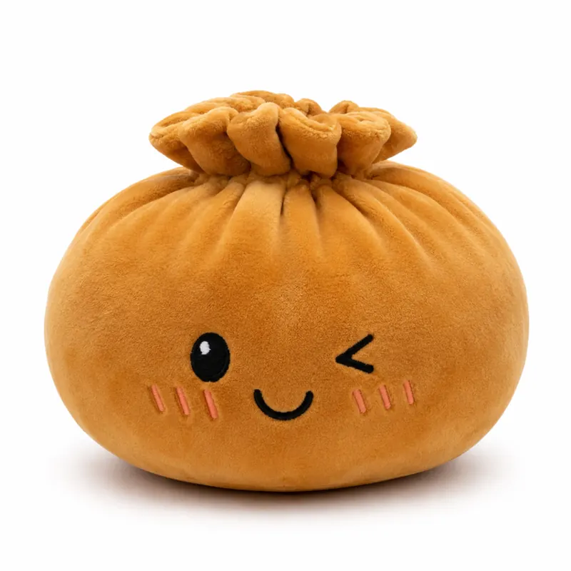 Plush Dumpling Kawaii Kuschelkissen weich & knautschig 35 cm braun