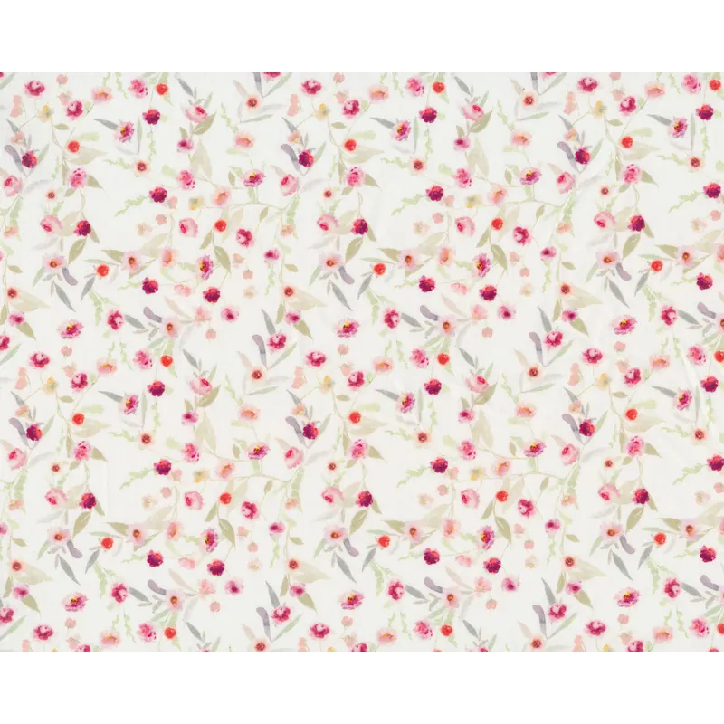 Popeline-Baumwollstoff LULE, Millefleurs, rosa-pink
