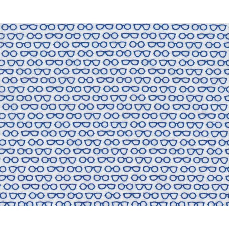 Popeline-Baumwollstoff PETITE GAFAS, Mini-Brillen, blau