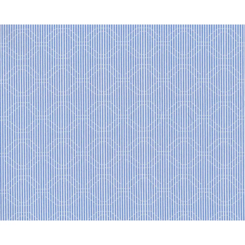 Popeline-Baumwollstoff RAYA VERANO, Streifen und Zickzack, blau