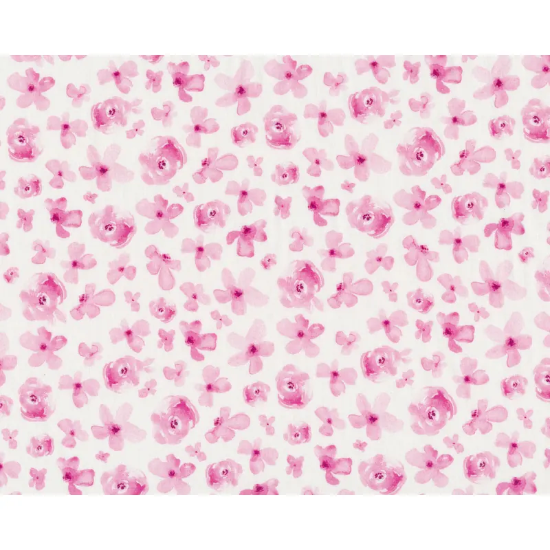 Popeline-Baumwollstoff REGINA, Aquarell-Blümchen, pink