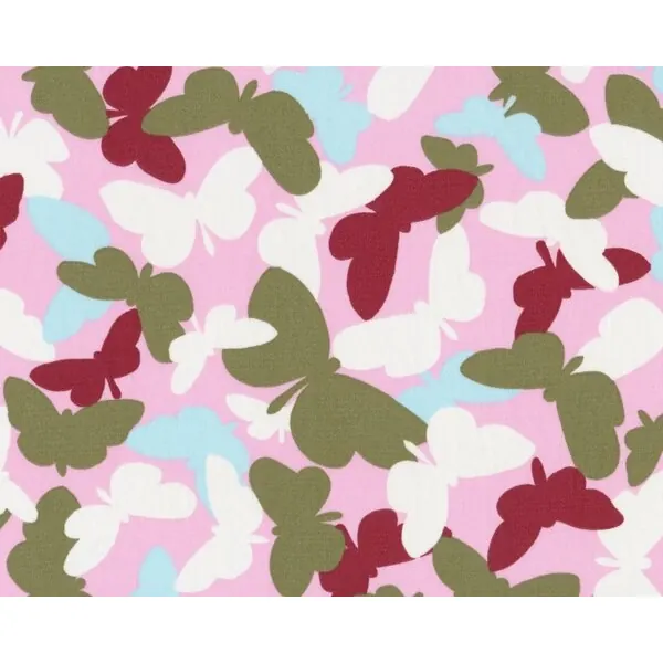 Popeline "Butterfly Shorts" mit Schmetterlingen, aubergine-olive-rosa