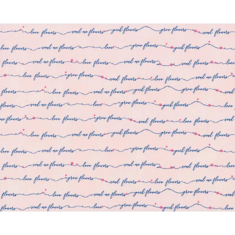 Popeline-Patchworkstoff FLOWERETTE, Schrift, hellrosa, Art Gallery