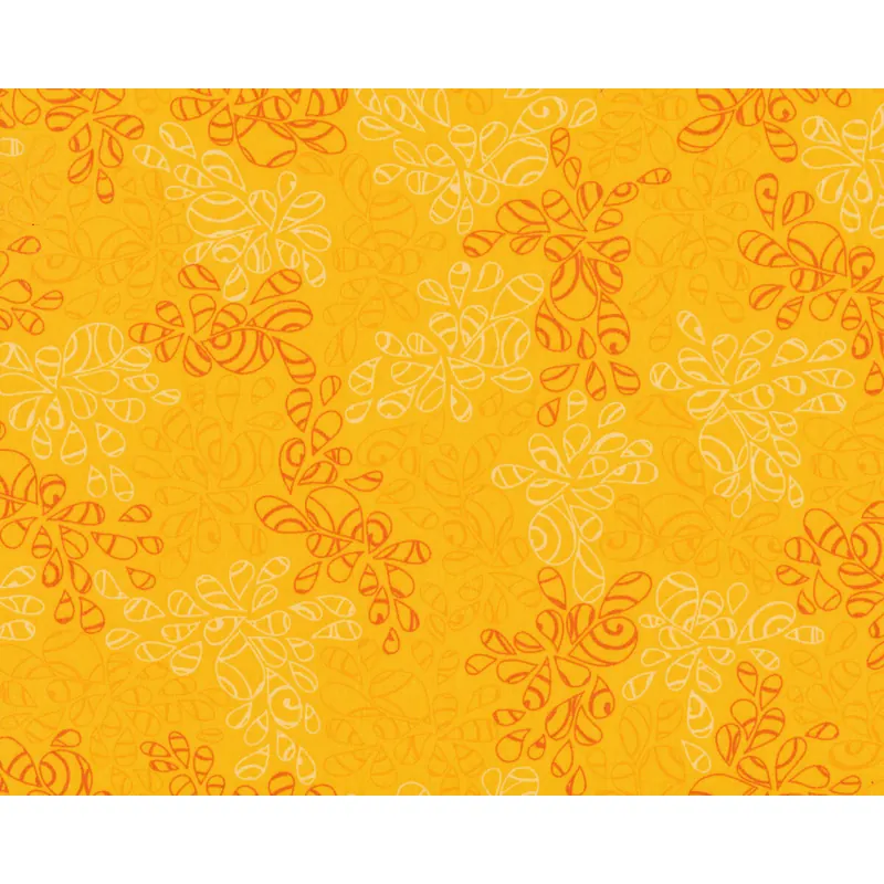 Popeline-Patchworkstoff NATURE ELEMENTS, Tropfen-Blätter, orange, Art Gallery