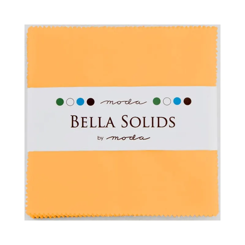 Precuts Charm Pack BELLA SOLIDS, 12,5 x 12,5 cm, 42 Quadrate, gedecktes orange, Moda Fabrics