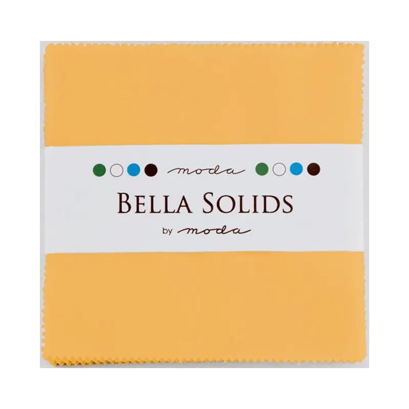 Precuts Charm Pack BELLA SOLIDS, 12,5 x 12,5 cm, 42 Quadrate, helles goldbraun, Moda Fabrics