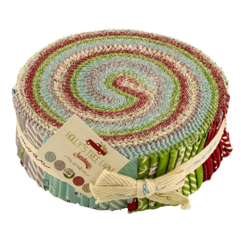 Precuts Honey Bun HOLLYS TREE FARM, 3,5 x 110 cm, 40 Streifen, Moda Fabrics