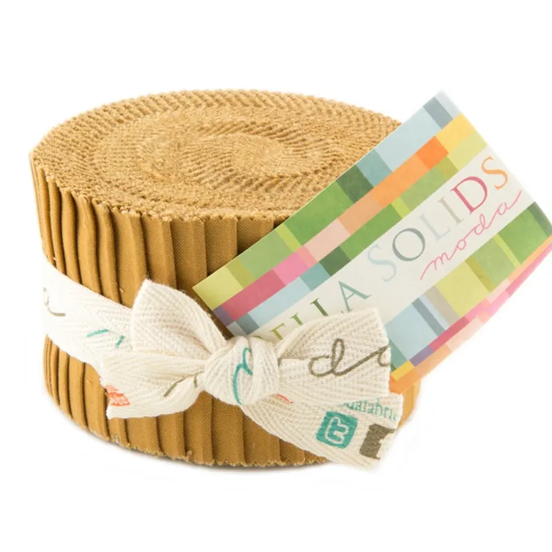 Precuts Junior Jelly Roll BELLA SOLIDS, 6 x 110 cm, 20 Streifen, hellbraun, Moda Fabrics