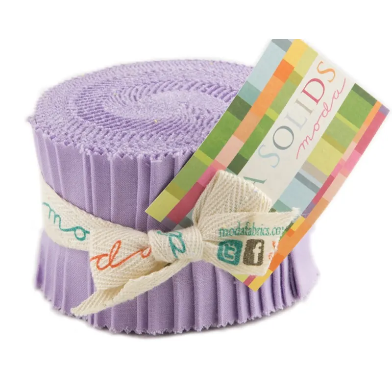 Precuts Junior Jelly Roll BELLA SOLIDS, 6 x 110 cm, 20 Streifen, lavendel, Moda Fabrics