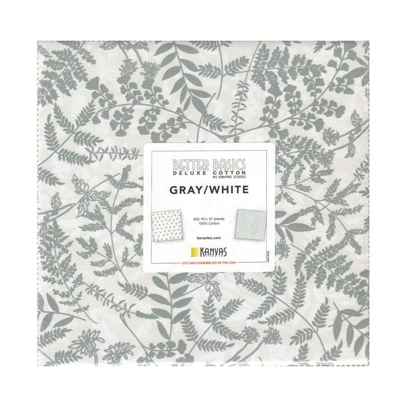 Precuts Layer Cake BETTER BASICS DELUXE, grau, Benartex
