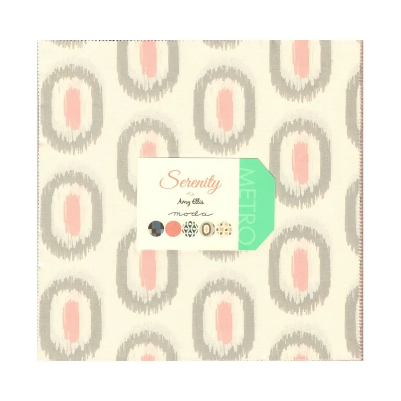 Precuts Layer Cake SERENITY, 25 x 25 cm, 42 Quadrate, Moda Fabrics