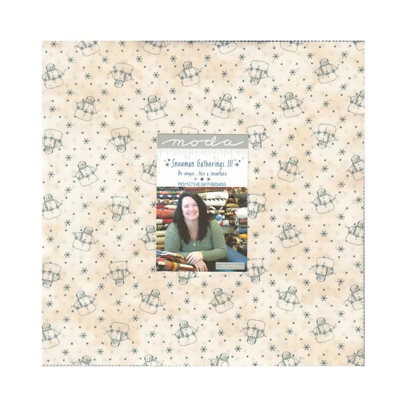 Precuts Layer Cake SNOWMAN GATHERINGS III, 25 x 25 cm, 42 Quadrate, Moda Fabrics