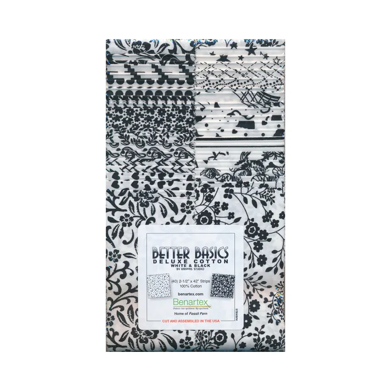 Precuts Strip-Pie BETTER BASICS DELUXE, schwarz-weiß, Benartex